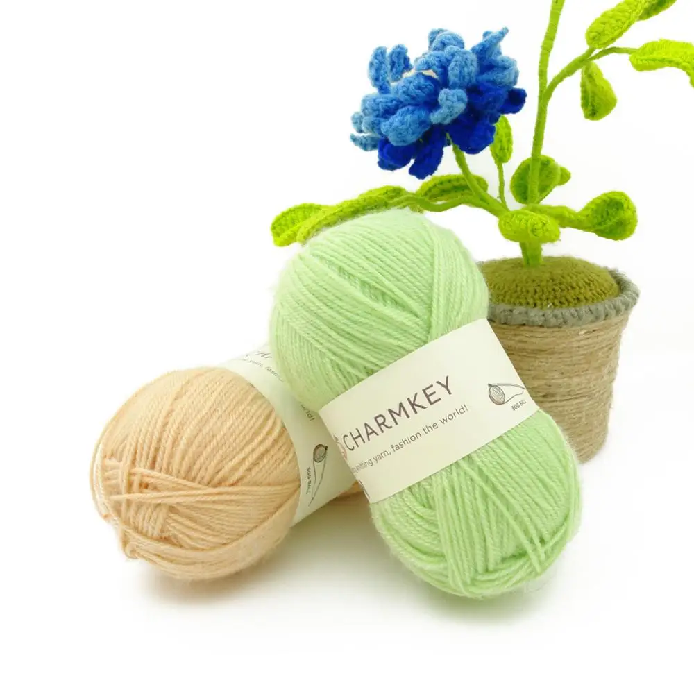 Top quality 100% polyester cheap  knitting yarn hand for crochet on Stock