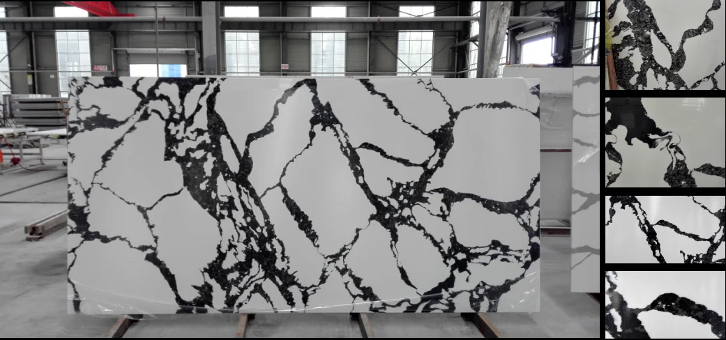 Stellar Blanco white quartz with sparkly mirrors stone