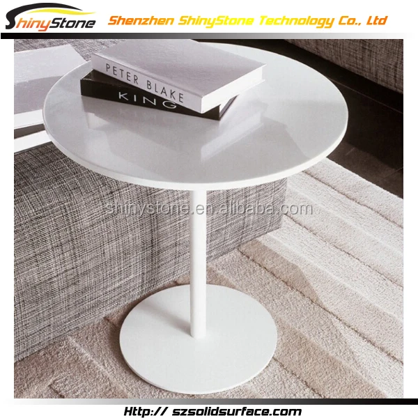 Arctic white oval top artificial marble cafe table