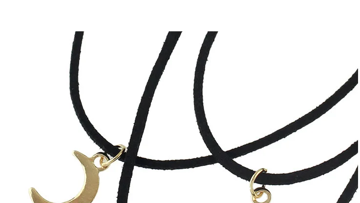 Cheap black short sun star moon pendant necklace N53-13