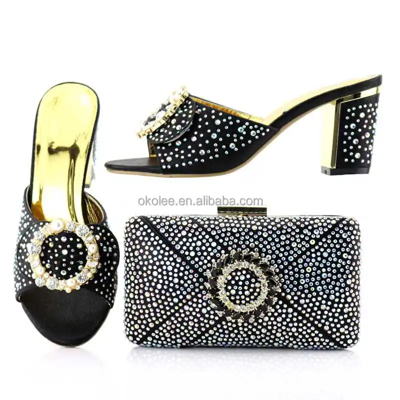KB7692 african bag sets ladies shoes with stones fashion italian shoes and bags to match women for summer