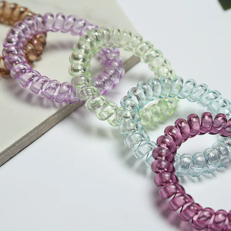 Bulk Wholesale Elastic Plastic Telephone Cord Hair Ties