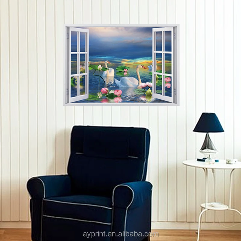 SK7019A/B 3D Window Home Decoration Wall Sticker Fake Window