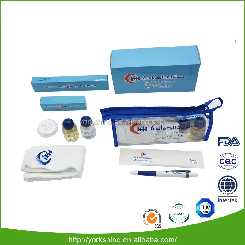 New environmently material hospital bathroom amenity kit/sets manufacturer