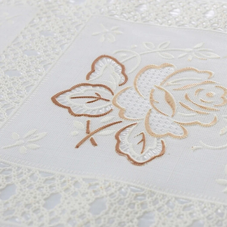 2023 new design PVC lace with color tablecloth roll color lace tablecloth