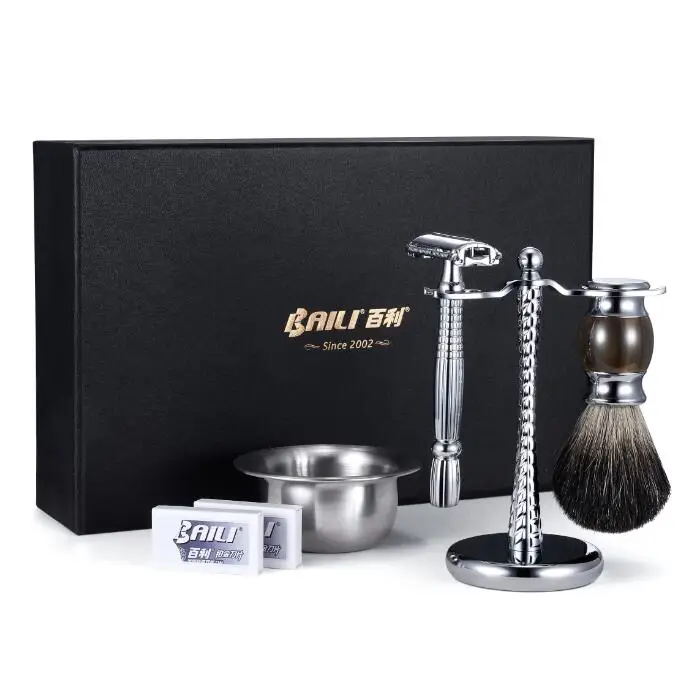 Beard Brushes Bowl Private Logo Men Shaving Razor Travel Shaving Kits
