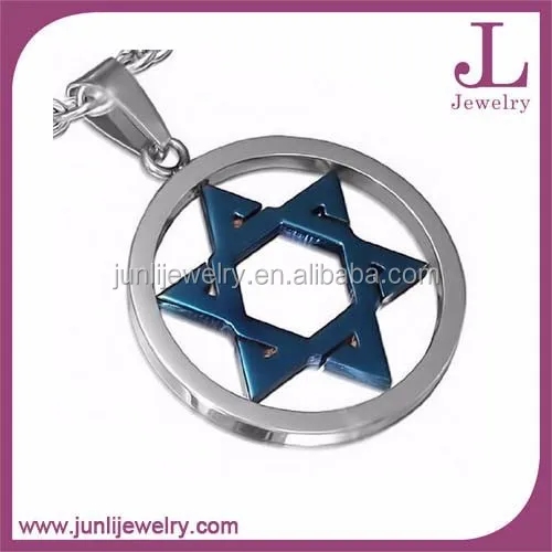 2 в 1 мужчины тег из нержавеющей стали Star Of David Кулон
