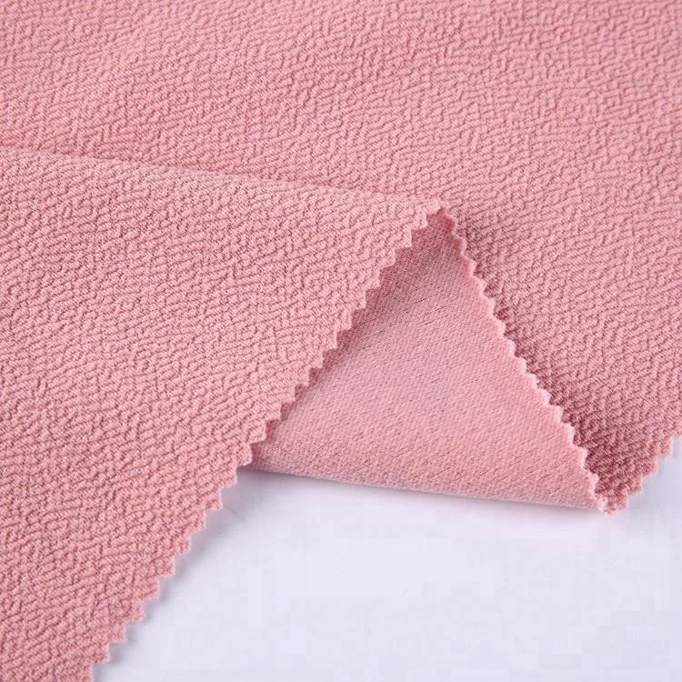 Новая мода, купить стрейчевую розовую жаккардовую ткань из полиэстера персикового цвета