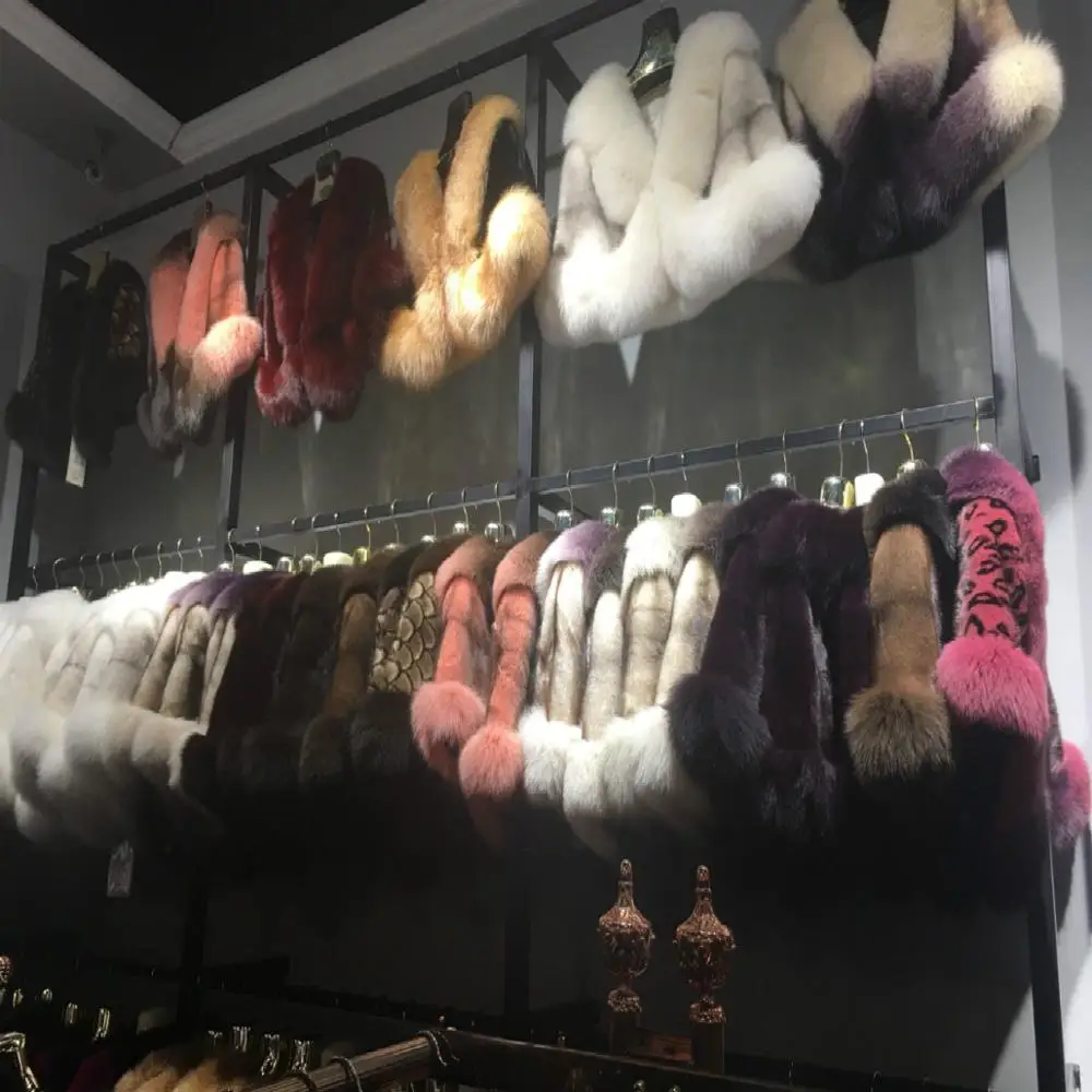 2018 Wholesale Mink Fur Wrap/Shawl/Tippet with Fox Fur