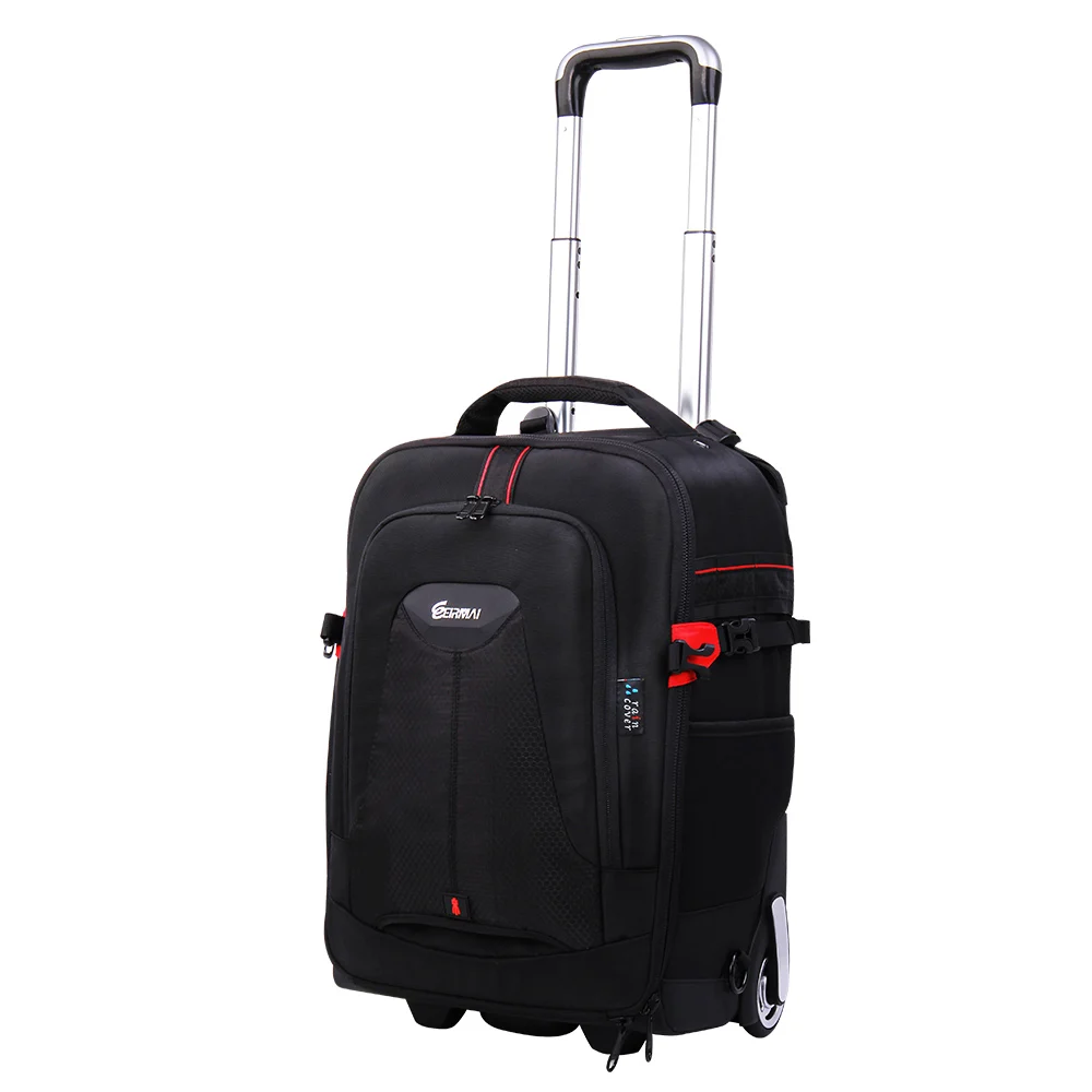 
Waterproof camera backpack rolling camera bag 