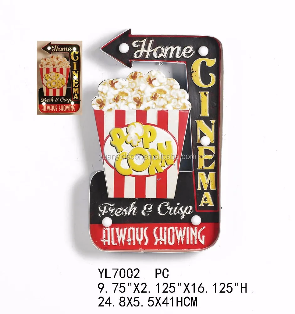 
Retro metal beer arrow custom printing LED light wall sign plaque 