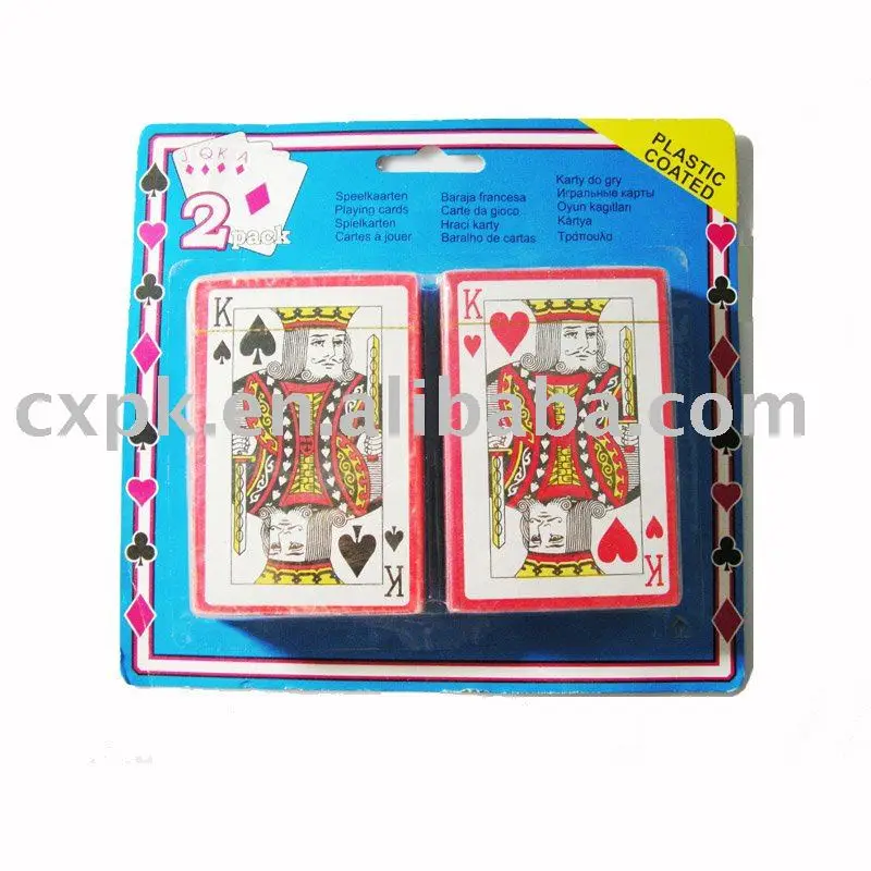 
Poker Set - Two Pieces of Plastic Coated Playing Cards 