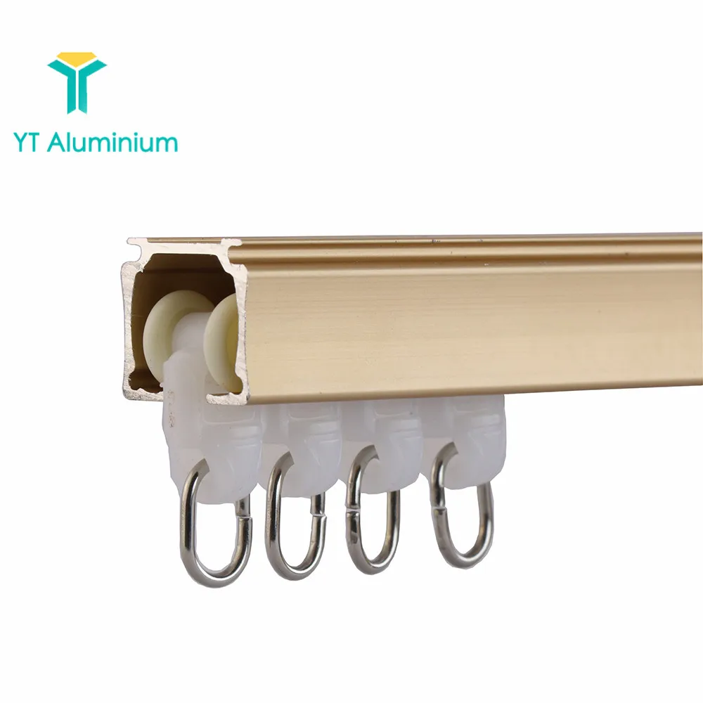 Champagne 19 inch White Aluminum Alloy Single Top Mount Curtain Track