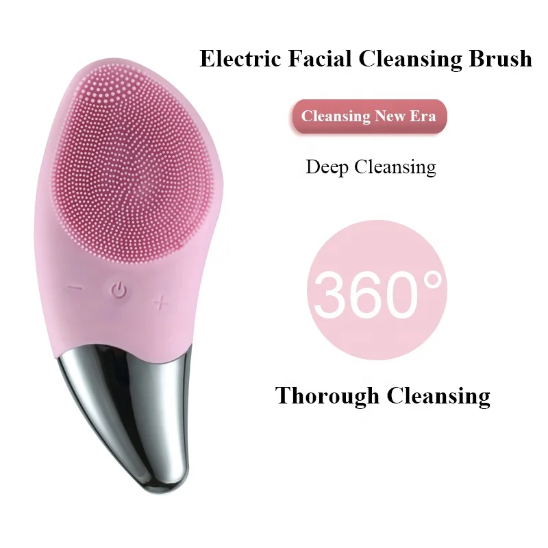 
Multi-functional Beauty Equipment Silicone Face Brush with Face Massager Function 