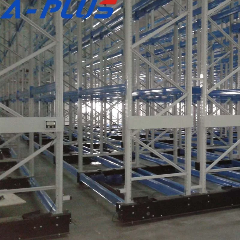 Electrical Movable High Bay Pallet Racking With Guide Rail For All Goods Storage From Nanjing A-plus warehouse storage use quality goods
