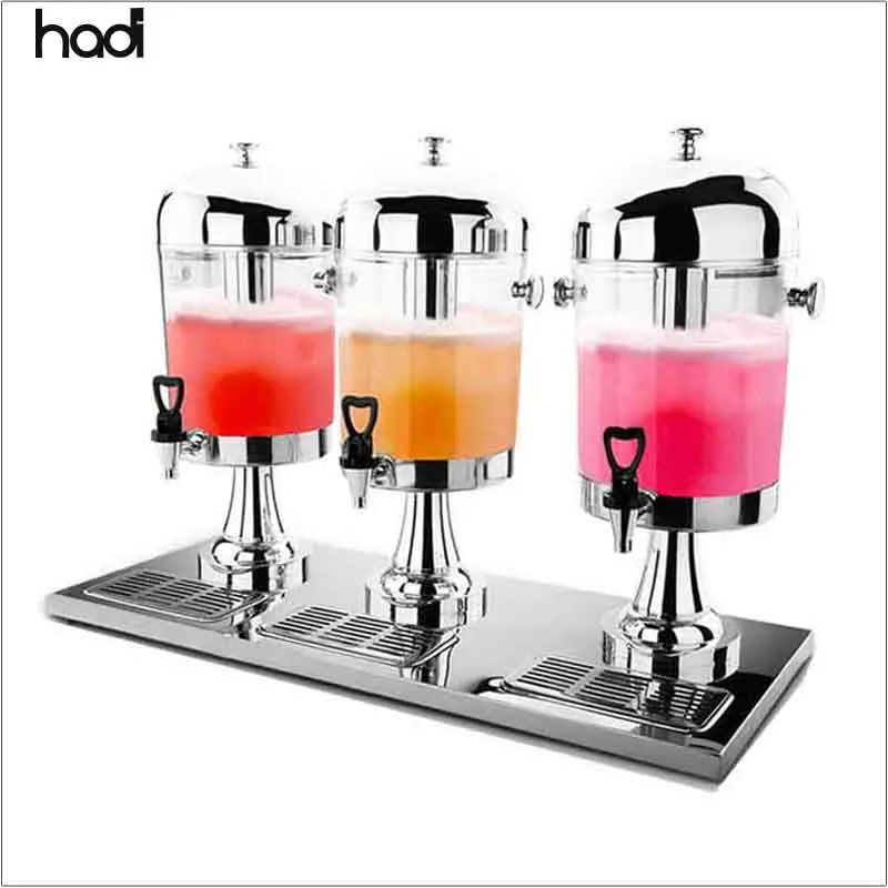 High quality frozen food service equipment 3tanks plastic acrylic juice drink beverage dispenser for buffet