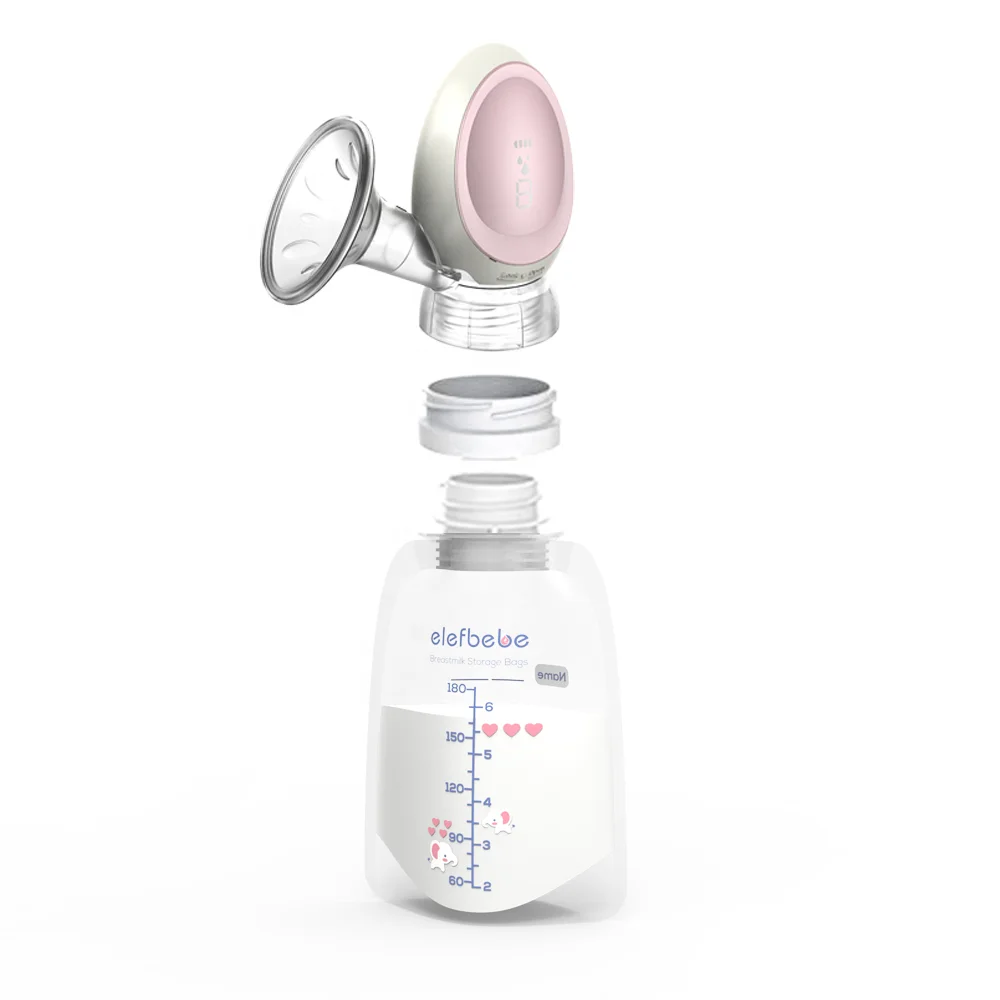 BPA Free Stand Up 180ML Vacuum Outdoor Travel Silicone Baby Food Milk Storage Bag