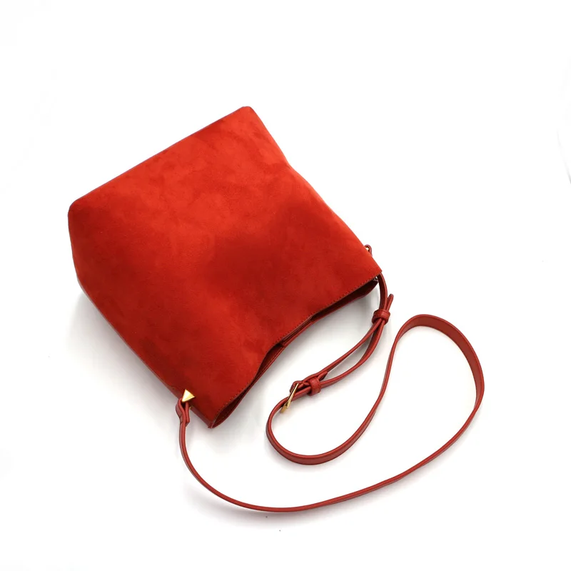 Manufacturer Ladies shoulder  handbags  with Single Strap Retro  Suede Leather Crossbody Handbags