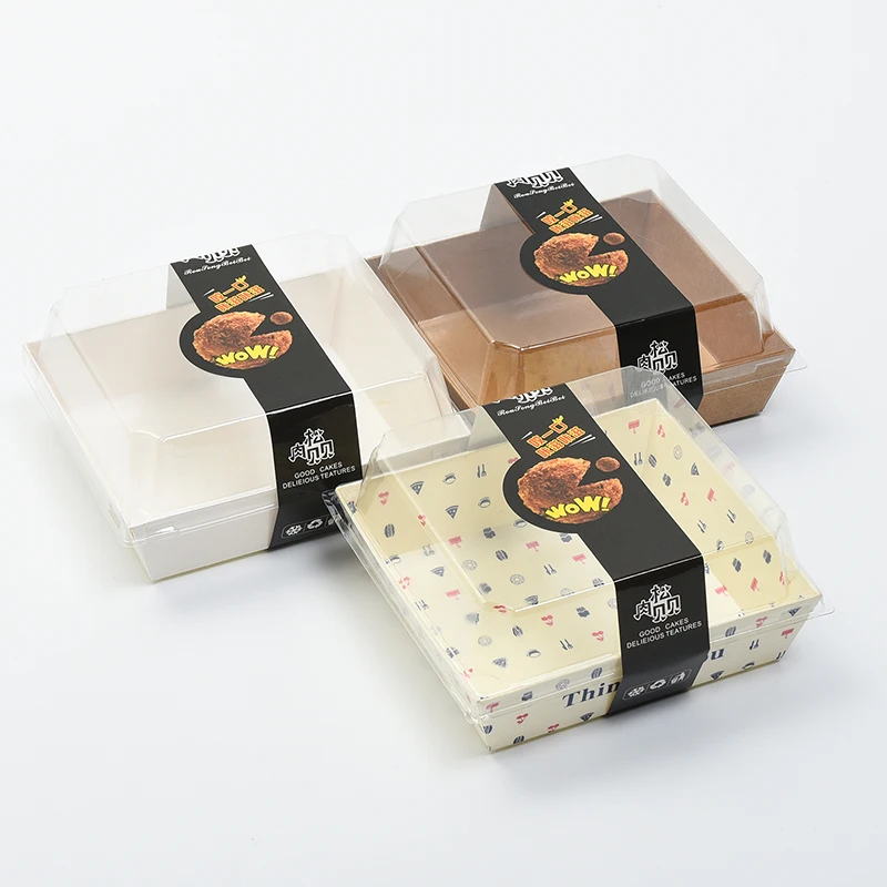Wholesale Disposable Custom Printed Square Plastic Food Sushi Packaging Box with Plastic Lid