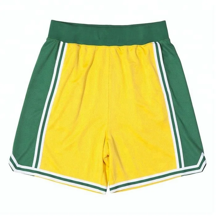 
casual 100%polyester striped trim blank basketball shorts with pockets 