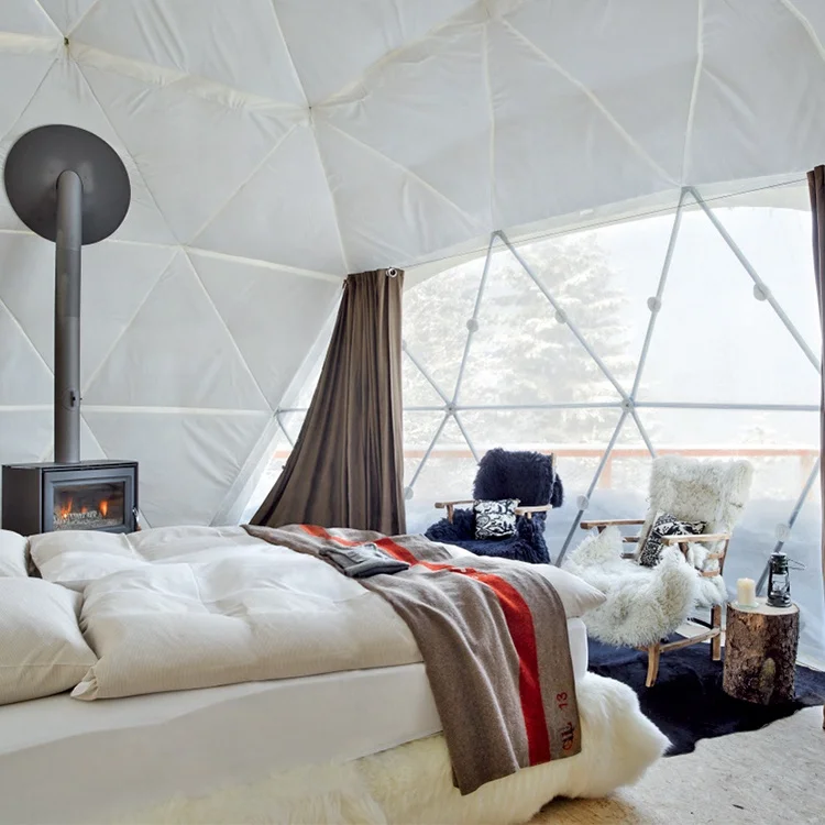 Роскошная геодезическая купольная палатка 4 м 5 6 Купольный Дом igloo для продажи