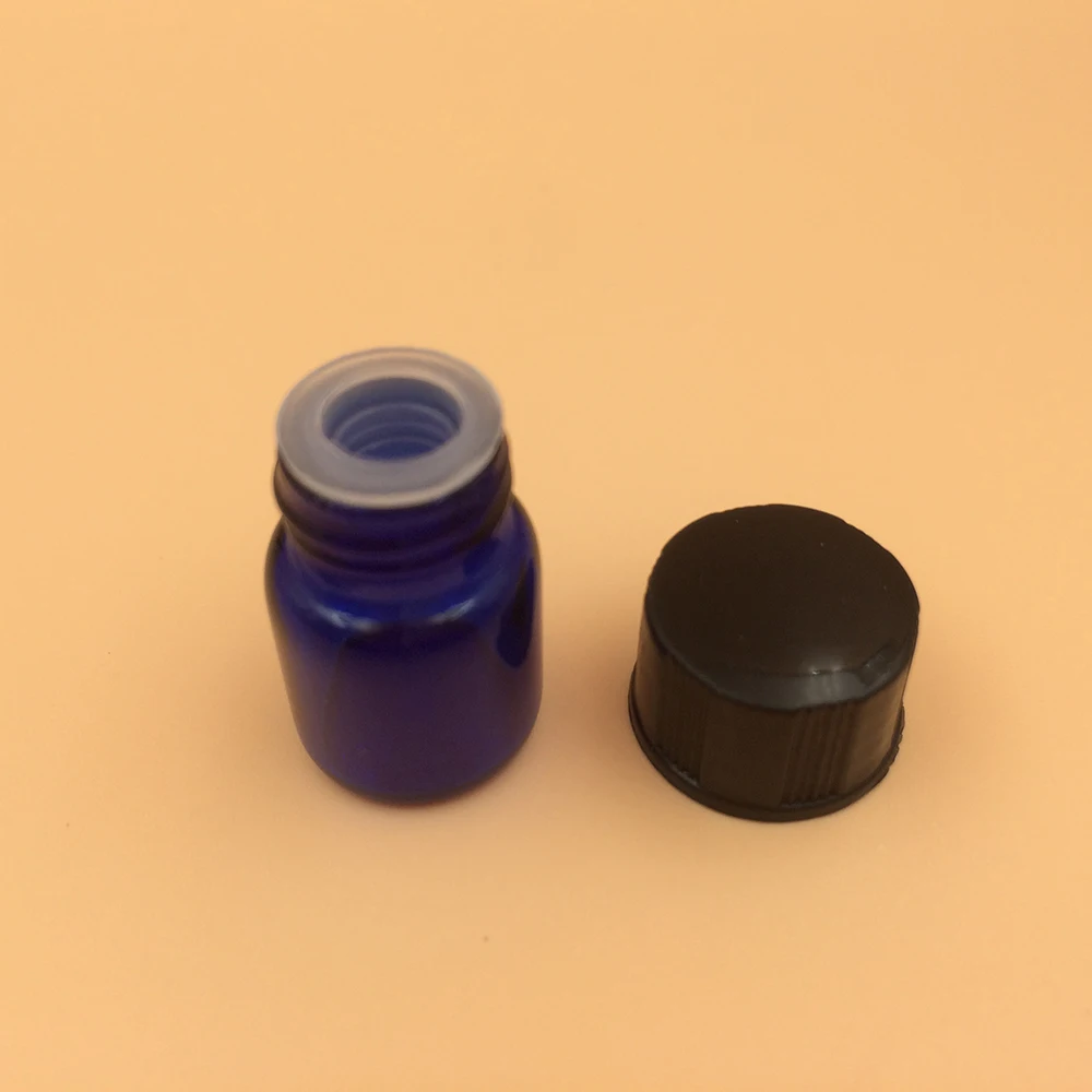
Whole sale 1ml/2ml/3ml Cobalt blue glass tubular vial sample bottles with black screw cap and insert 