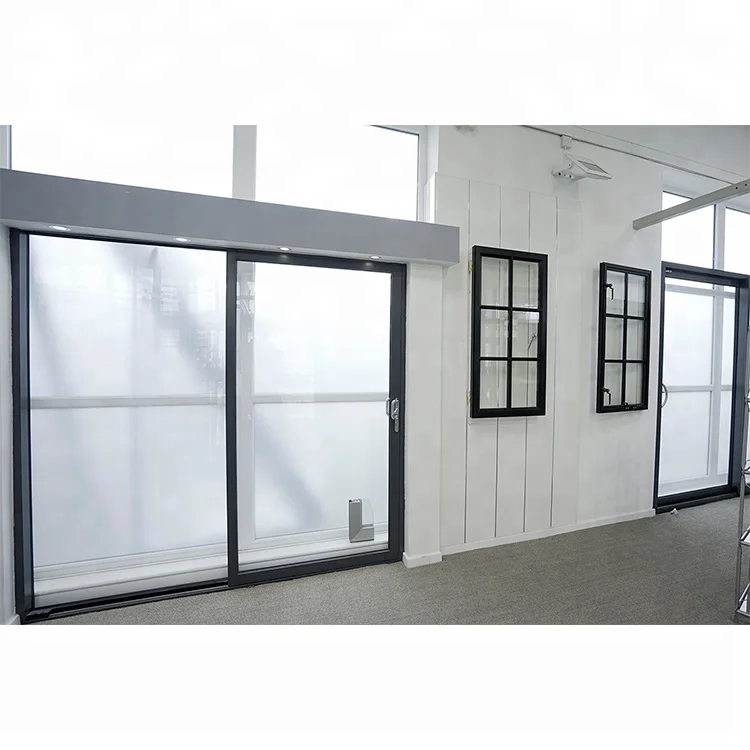 Modern patio thin frame aluminum exterior slide glass door with German hardware