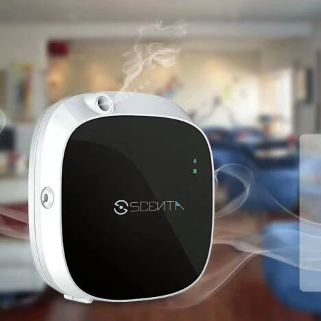 SCENTA Battery Operated Wall Mounted Fragrance Scent Oil Diffuser Smart App Controlled Aroma Air Diffuser