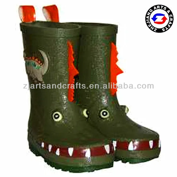 Cute crocodile nature rubber rain boots for kids