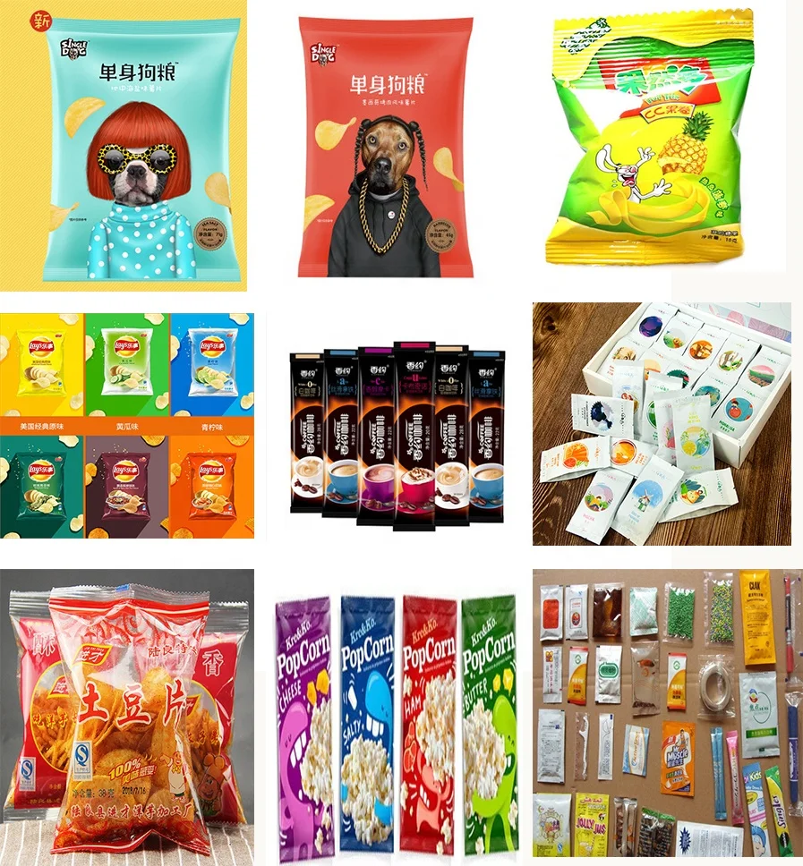 Sugar Sachet Coffee Bag Sealing Popcorn Cashew Nut Potato Chips  Packing Machine