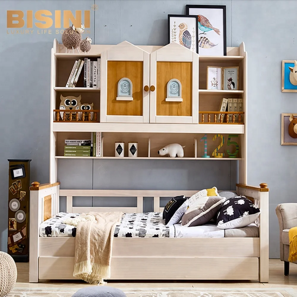 Bisini European Style Kids Combination Bed, Children Bunk Bed With Storage Cabinet  BG700014