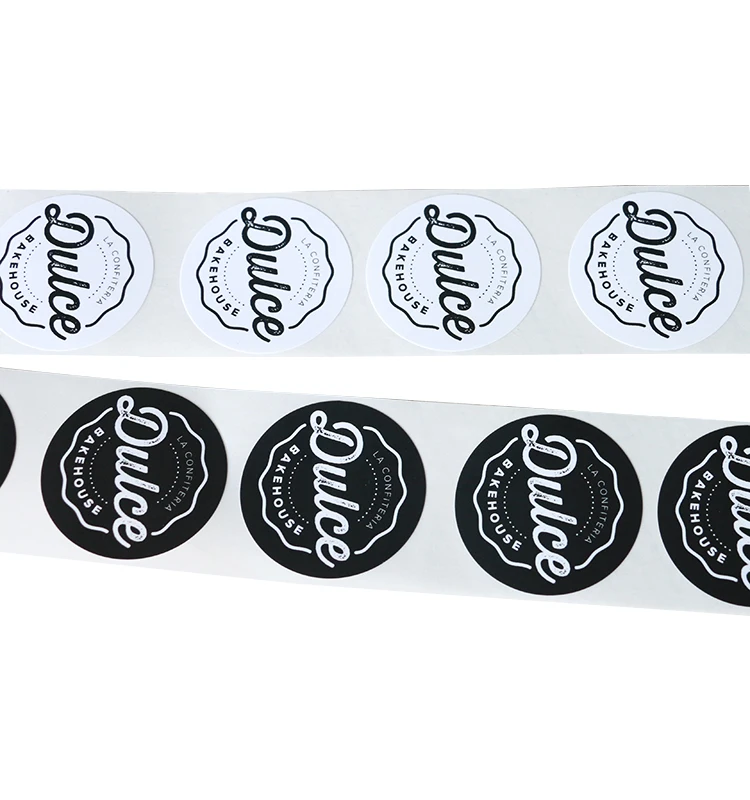 Free Sample Adhesive Round Logo Label Sticker Printing Gold Foil barcode label stickers