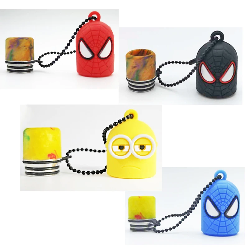 
2018 Hot Selling 810 super hero type SS Resin dust proof cap drip tip for Vape 