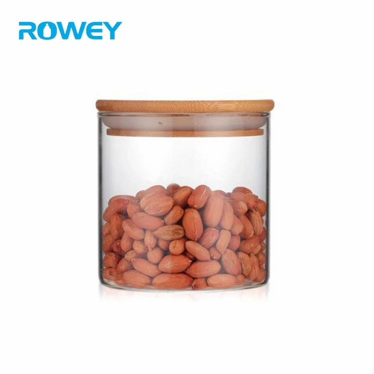 Wide Neck New Pure Food Packaging Glass Storage Jar With Wooden Cork