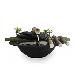 resin decorative indoor waterfall bamboo water fountain