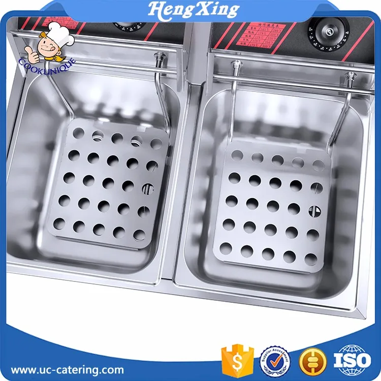 Professional CE Certificate freidora Kitchen Equipment Electric Gas Industrial Deep Fryer with 2 Tank