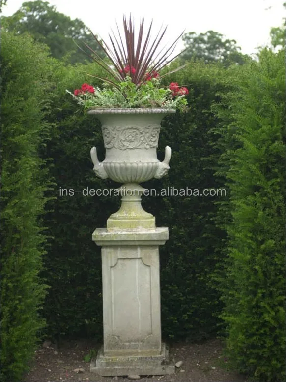 Traditional outdoor tall plant pots