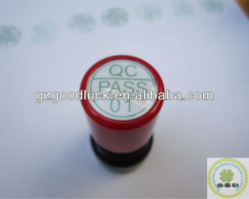 QC Pass 01 Self Inking Round Stamp
