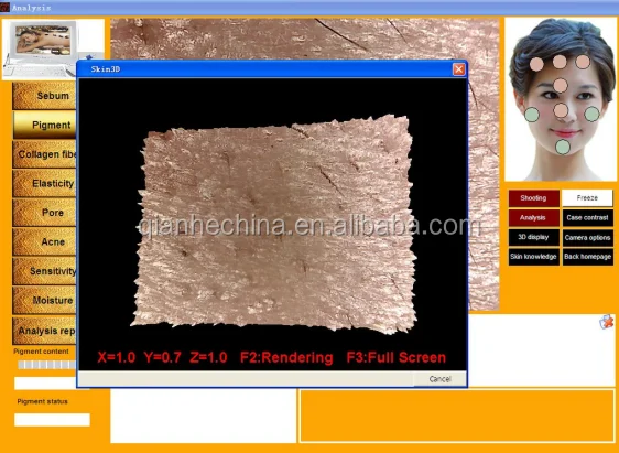 Portable sebum pigment collagen elasticity pore acne sensitivity moisture skin analyzer machine for beauty salon