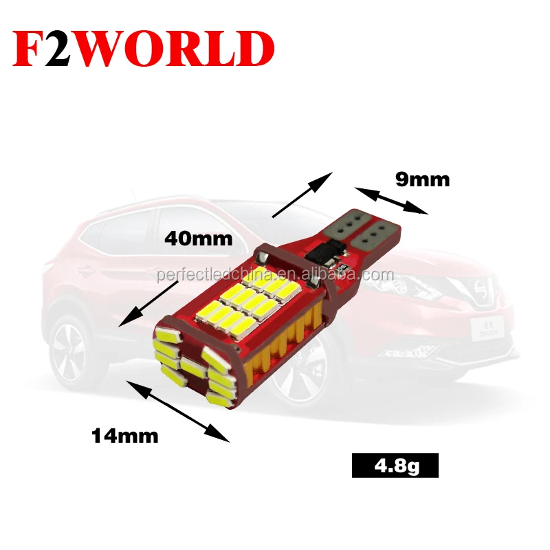 F2WORLD LED Car LED Bulbs T10 33smd 3014 Canbus Auto Lamp For Clearance Width License plate Wedge Lights Error Free DC 12V