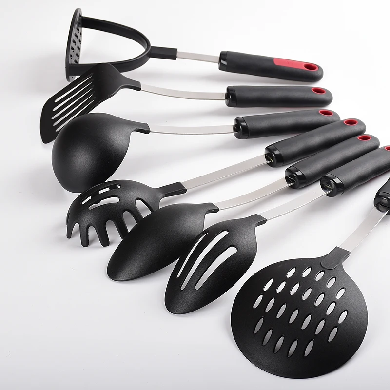 
Nylon cooking tools stainless steel kitchen utensils set 