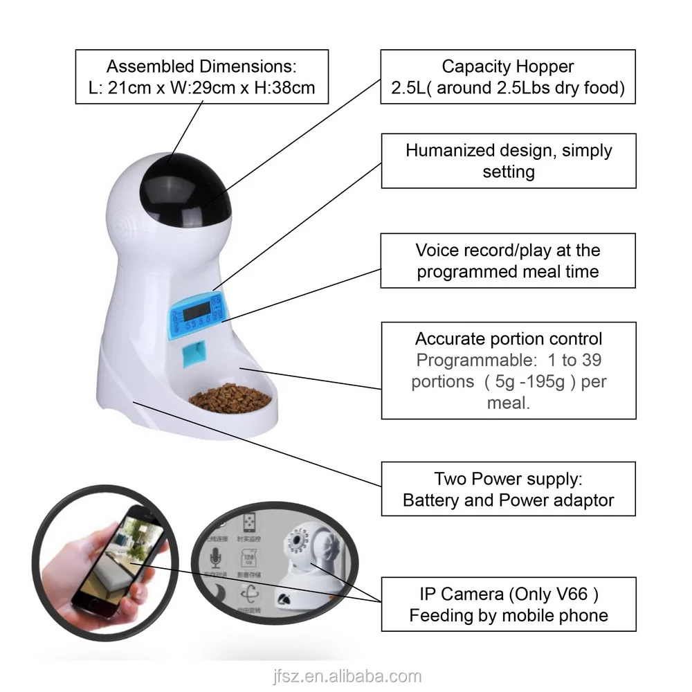 New Arrival 2018 High-tech Smart Automatic Dog Pet Feeder with Camera