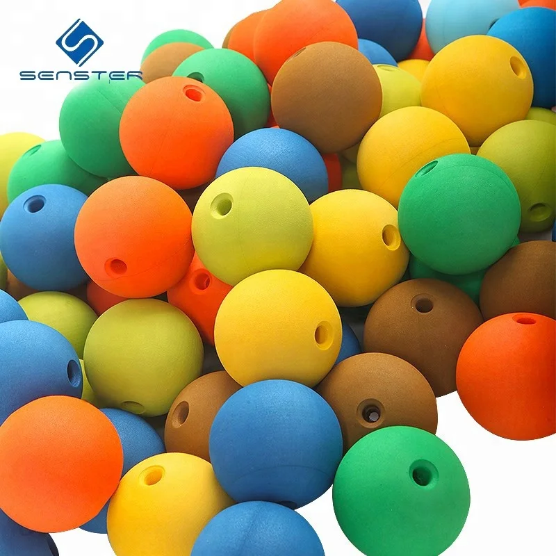 Factory directly high quality smooth surface colored eva foam ball with hole eva foam antenna ball for toy