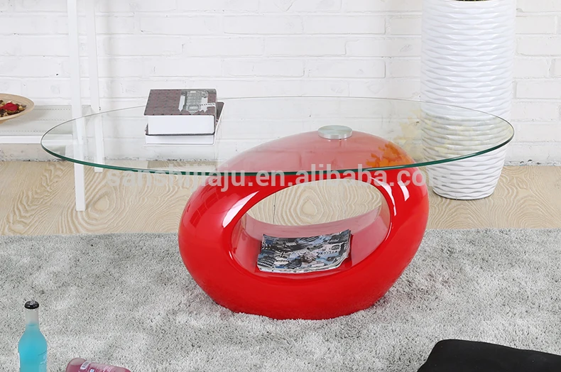 
Modern Fiber Oval Glass Coffee Table for sale Home Used Furniture living room 