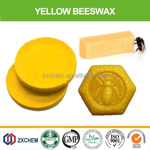 100% Nature refined yellow cosmetic organic pellets beeswax