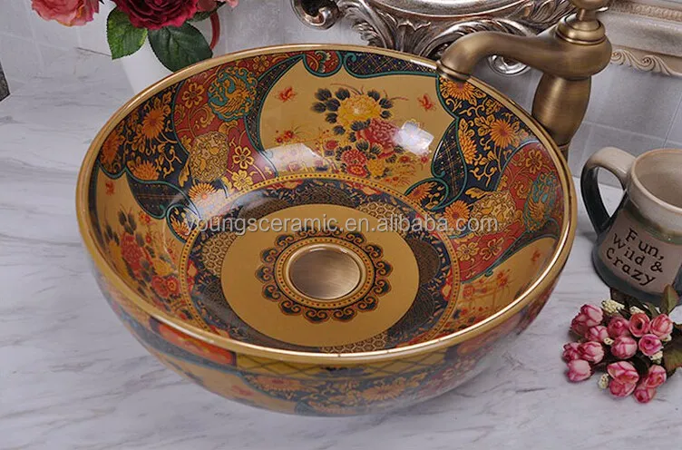 Художественные европейские высококачественные фарфоровые керамические раковины для ванной комнаты, сделано в цзиндэчжэне
