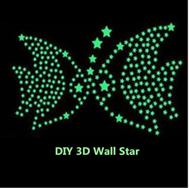 100pcs 3CM Wall Decals Glow In The Dark Nursery Room Color Stars Luminous Fluorescent Wall Stickers for Kids Rooms Home Decor