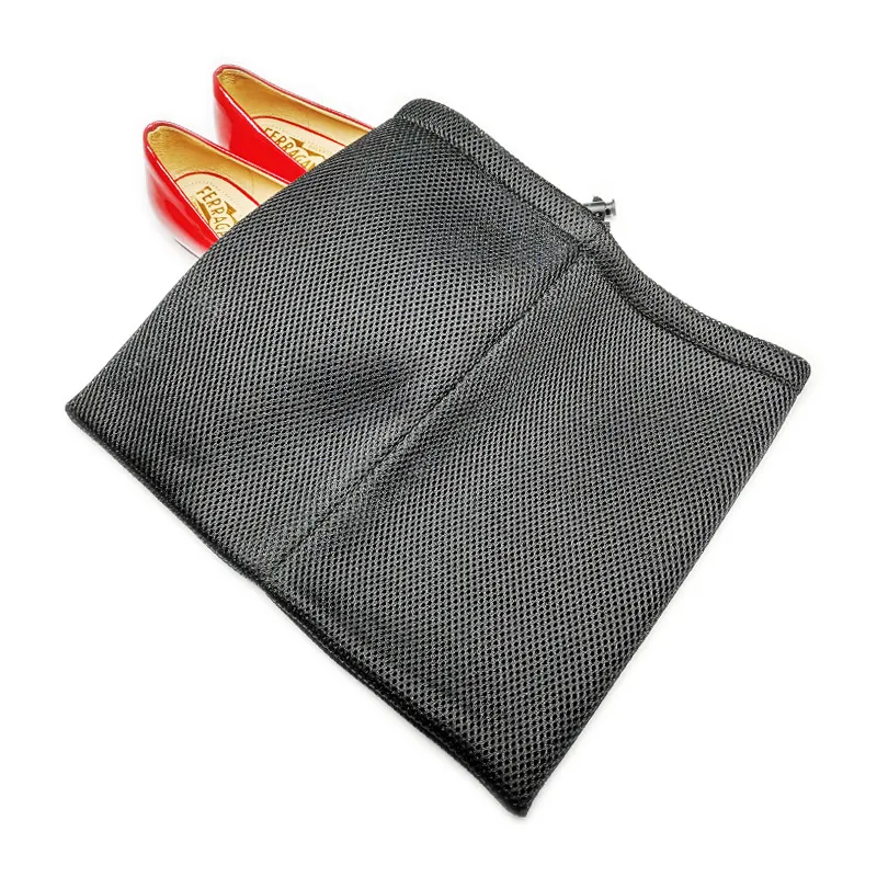 Custom Logo Sandwich Mesh Fabric Drawstring Shoe Dust Bag Pouch