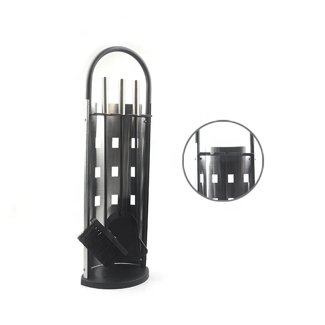 Stainless steel fireproof holder fireplace accessories fireplace tools set