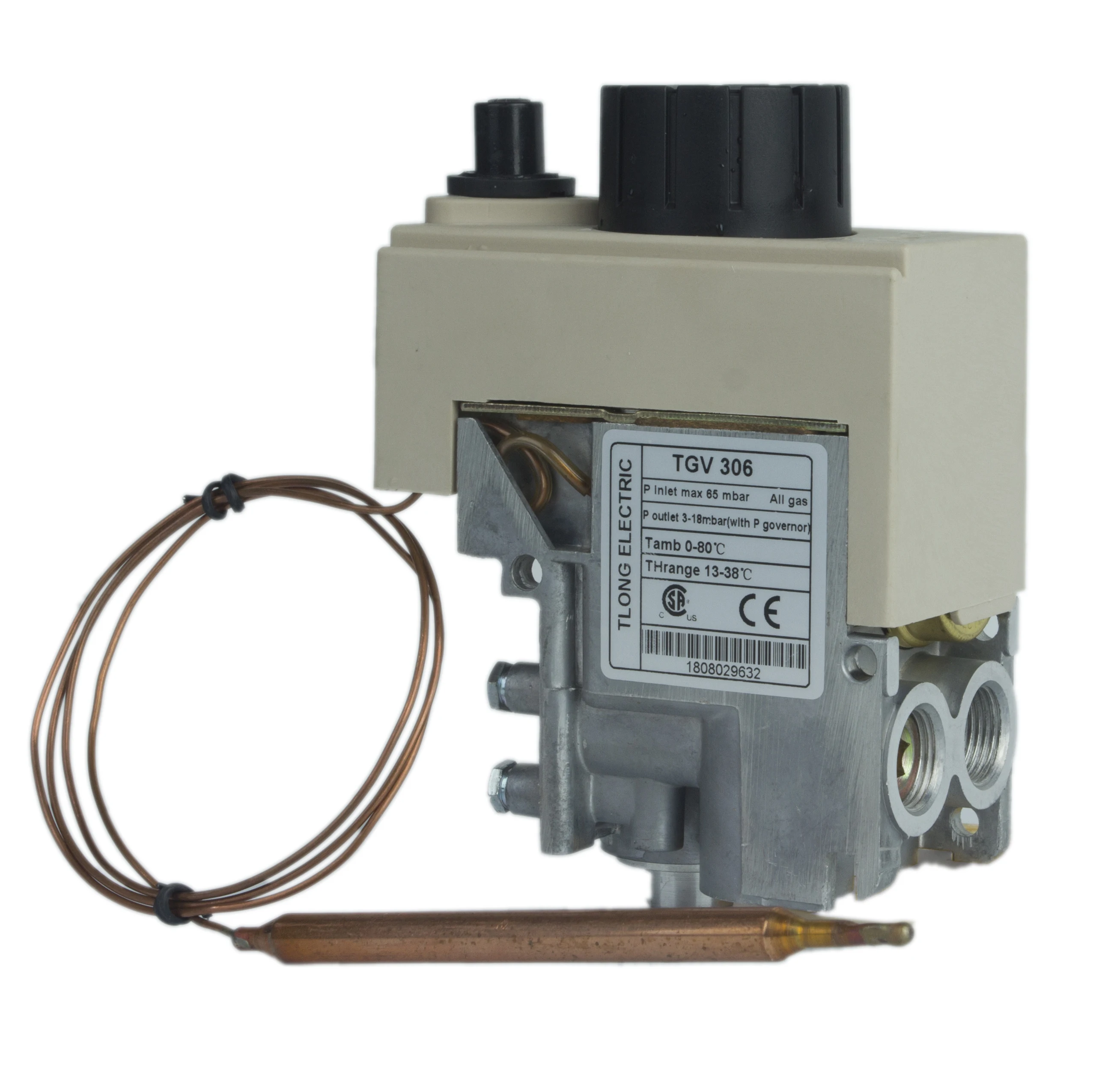 
Combination gas valve thermostat with automatic regulation 